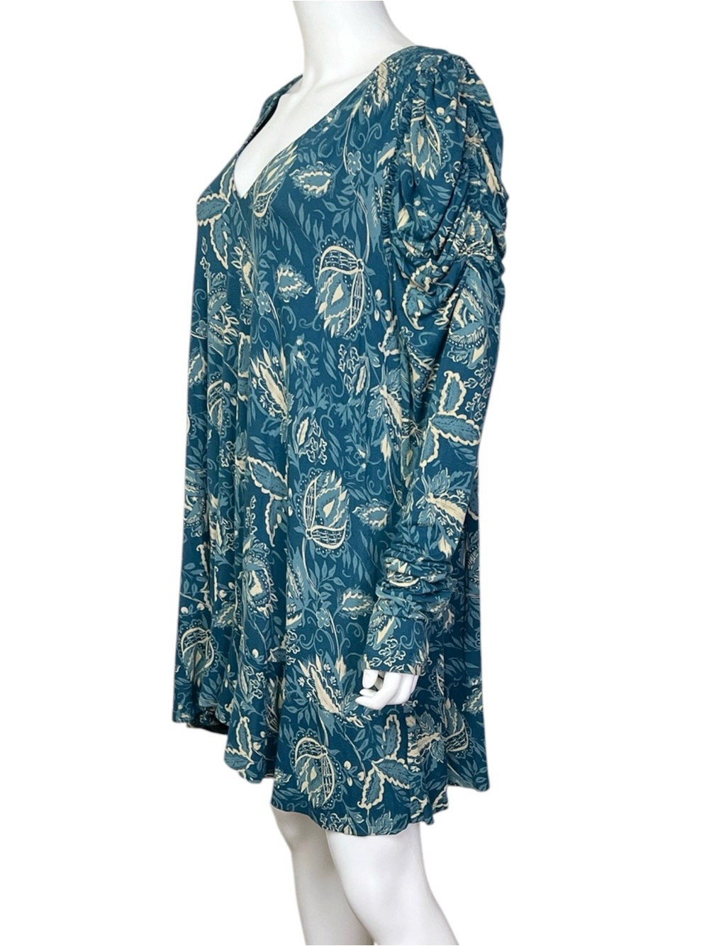 Free People Hello Lover Tunic in Dusty Indigo Combo - sz L - Picture 6 of 12